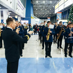 Оркестр – неотъемлемая часть торжественной встречи моряков. Фото предоставлено ГК «Сигма Марин Технолоджи»